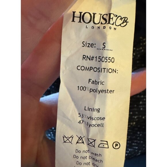 House Of CB Skirt Women Small Black‎ Tweed Draped Fringe Mini Sexy Preppy - Picture 9 of 10